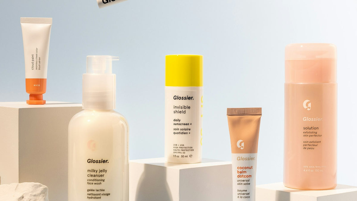 Skincare products displayed like a curated collection page