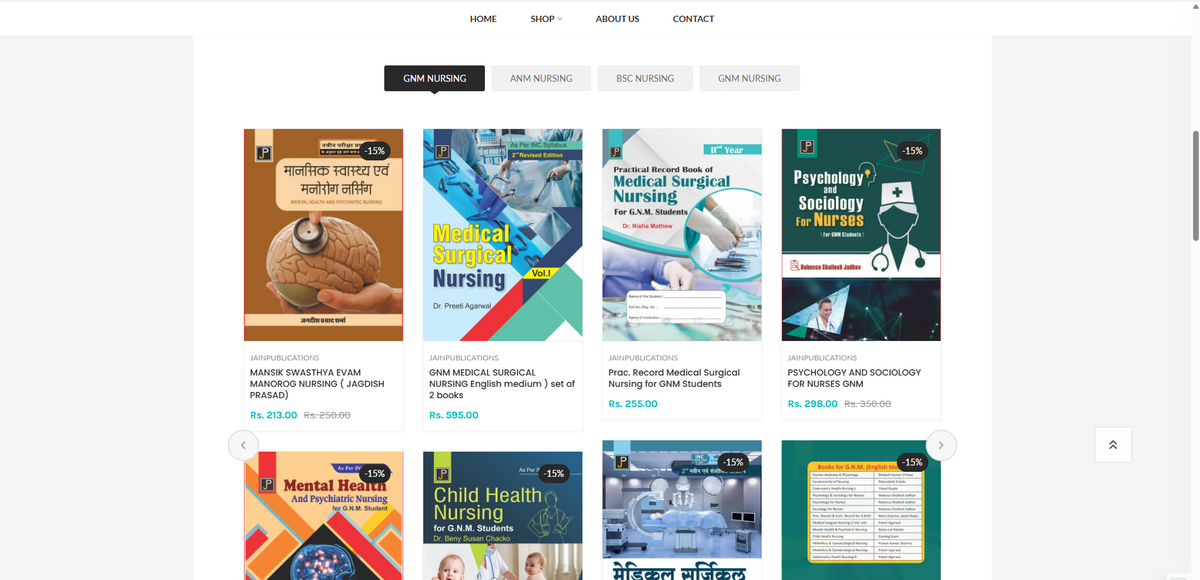 Jain Publication Bookstore website designed and developed by Hardtech
